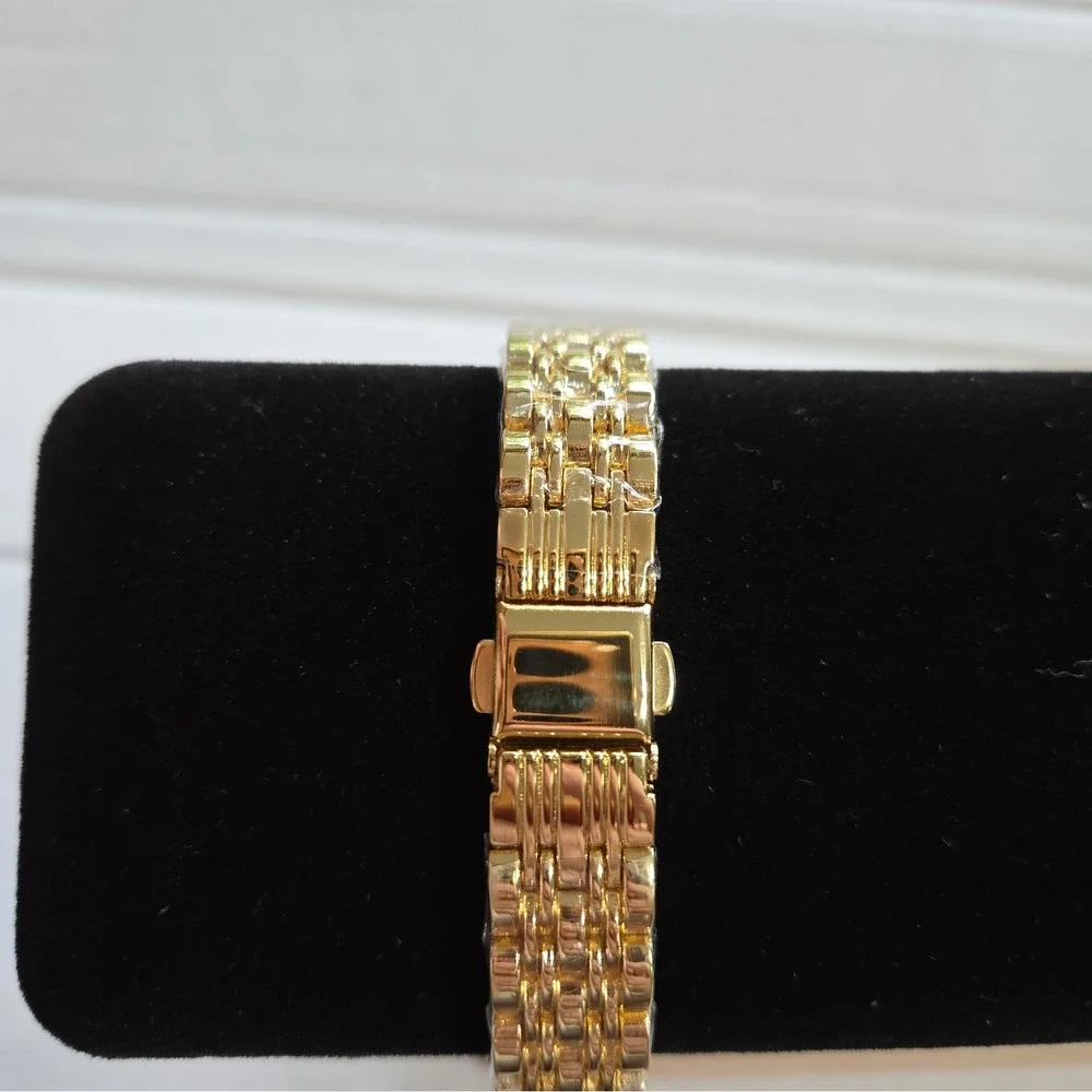BestKang Goldtone Women's 26mm FashionWatch. Square,Quartz, Fold Over Clasp.